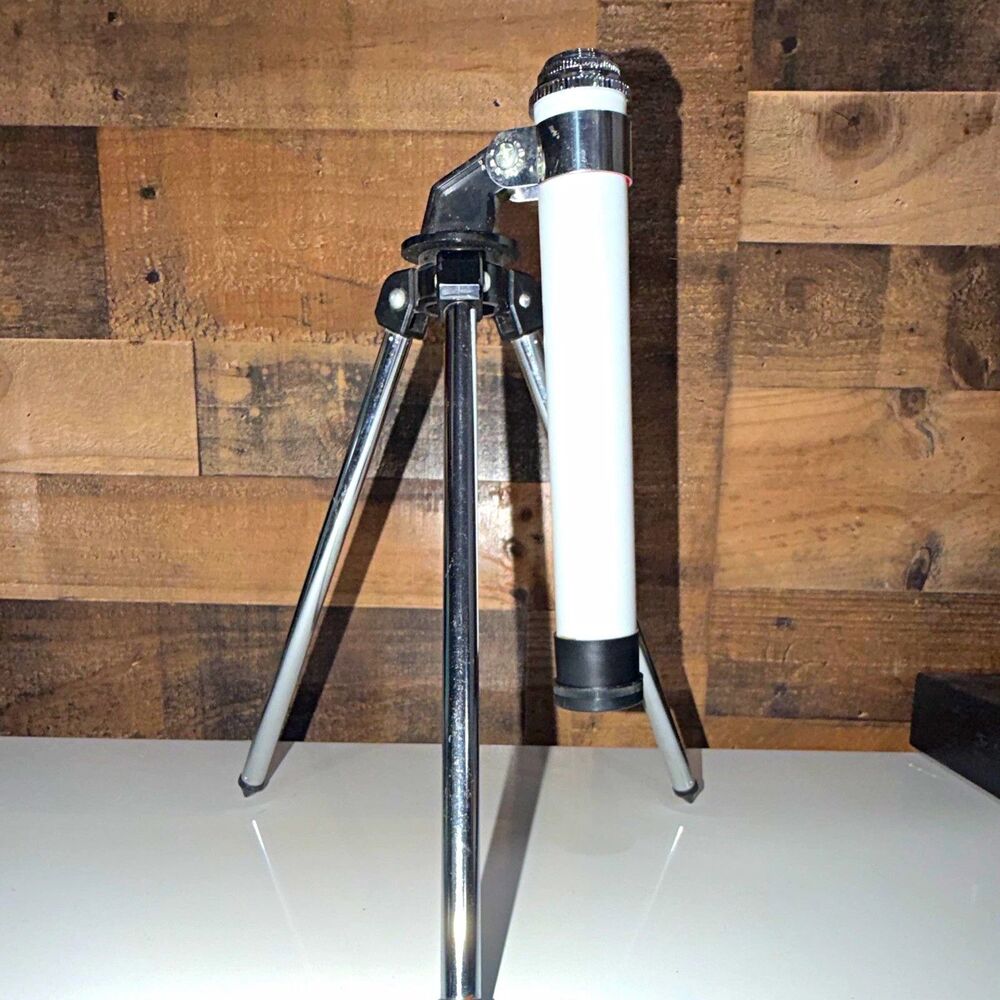 Vintage Refractor Telescope w/ Altazimuth Folding Tripod & Lens Cover